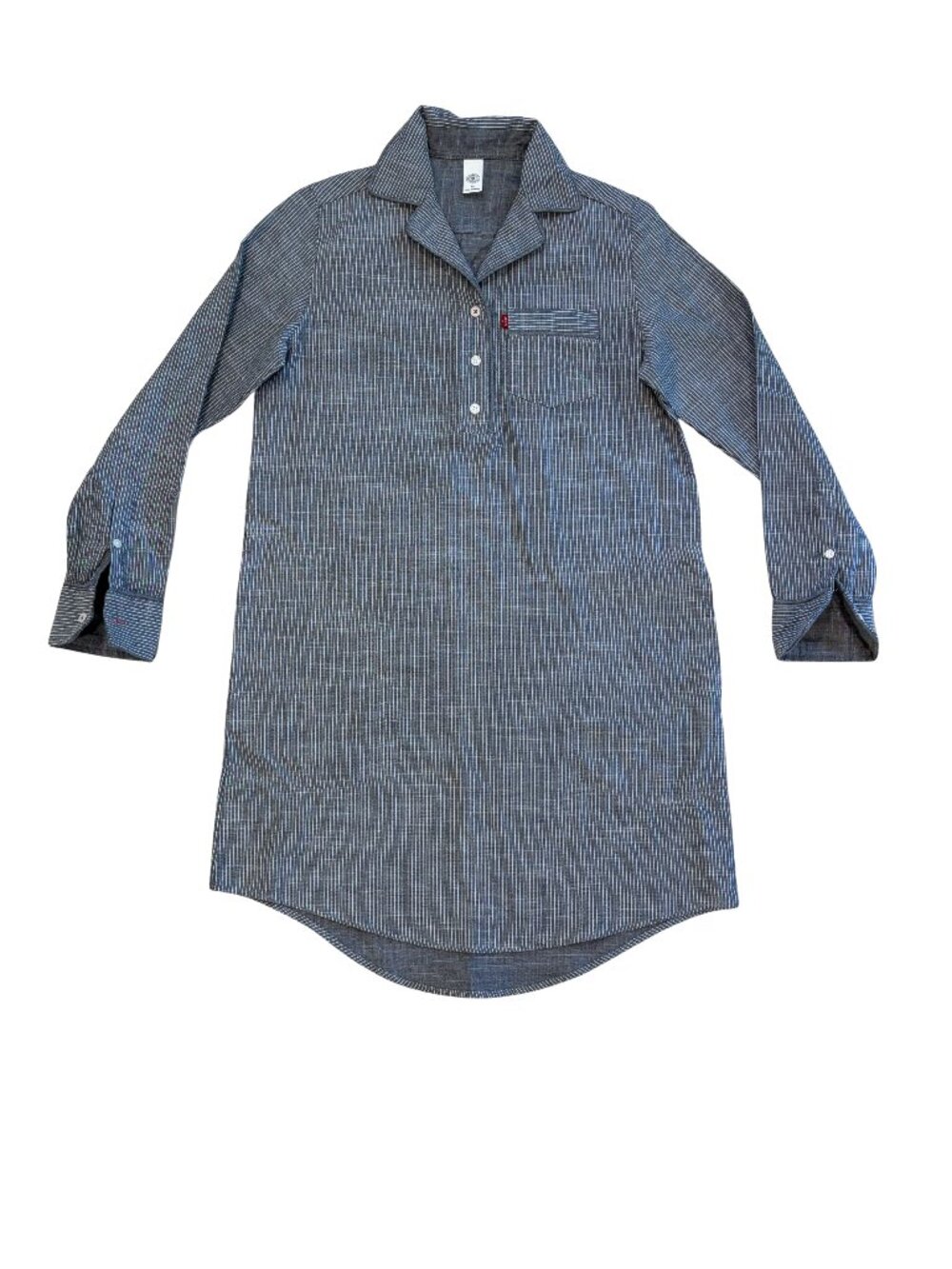 Levi’s Sleepshirt Shirtdress Blue Railroad Stripe Cotton XS